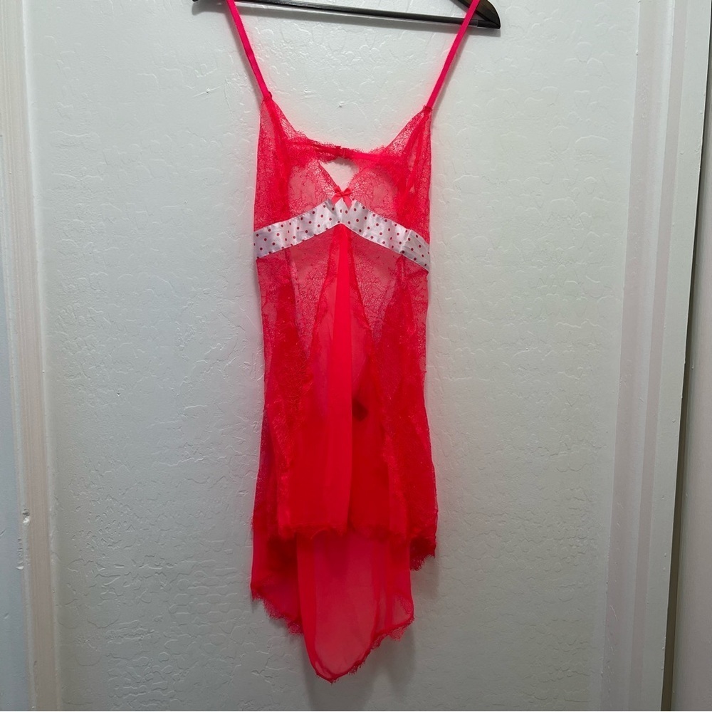 Victoria’s Secret Lace & Polka Dot Babydoll Lingerie Size L